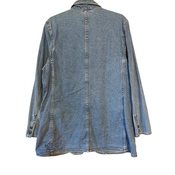 Vintage 80's LizWear Denim Blue Blazer Jacket  Sz12 - Picture 6 of 7